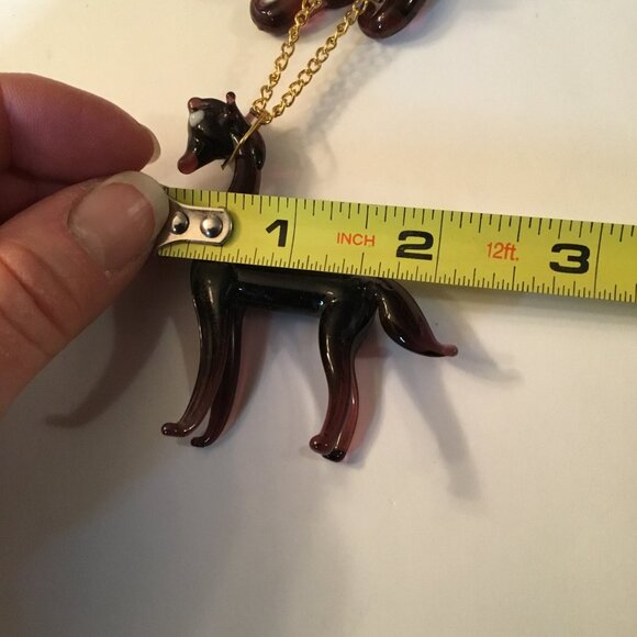 Vintage Glass Deer Family Figurine Set With Chain - Picture 7 of 8